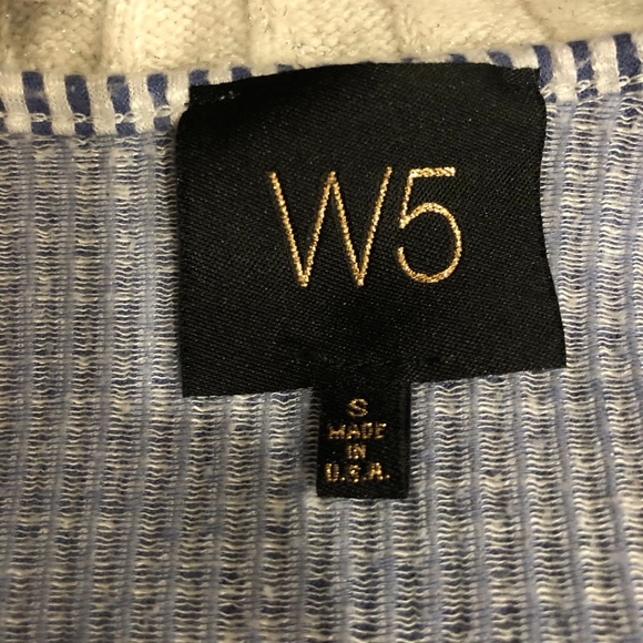 *W5* Blue x White Striped Short Sleeve Button Down Size Small - Picture 6 of 6